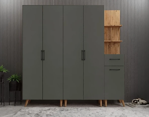 Zerka concept Begonya Portmanto Vestiyer Ayakkabılık Çf -montaj Dahil 225cm ürün görseli 1