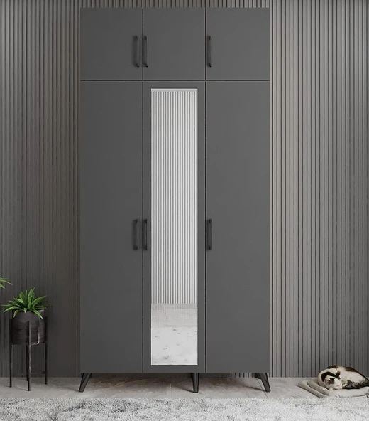 Zerka concept Açelya Portmanto Vestiyer Füme 135 cmM5 ürün görseli 1
