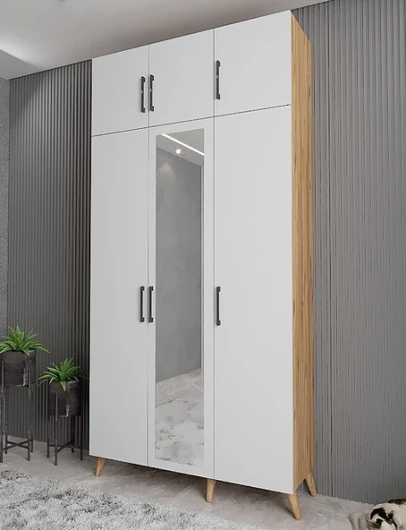 Zerka concept Açelya Portmanto Vestiyer Çam Beyaz 120 cmM5 ürün görseli 1