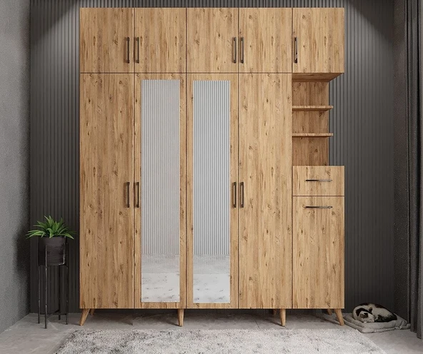 Zerka concept Açelya Portmanto Vestiyer Çam  225cm M10 ürün görseli 1