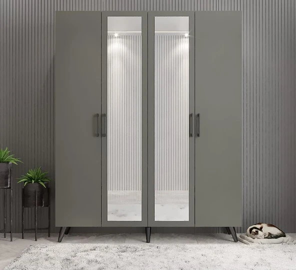 Zerka concept Açelya Portmanto Vestiyer Ayakkabılık Füme-montaj Dahil M2 180 Cm ürün görseli 1
