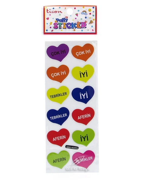 Ticon Puffy Sticker Aferin - 6 adet ürün görseli 1