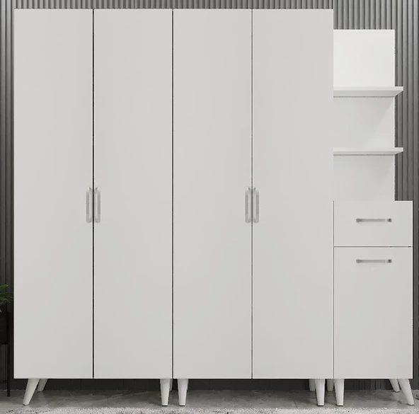 Zerka concept Begonya Portmanto Vestiyer Ayakkabılık Beyaz225 ürün görseli 1