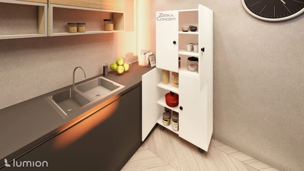 Zerka concept Natura Çok Amaçlı Mutfak Banyo Ayakkabılık Dolabı 60 Cm 6 Bölmeli ürün görseli 1
