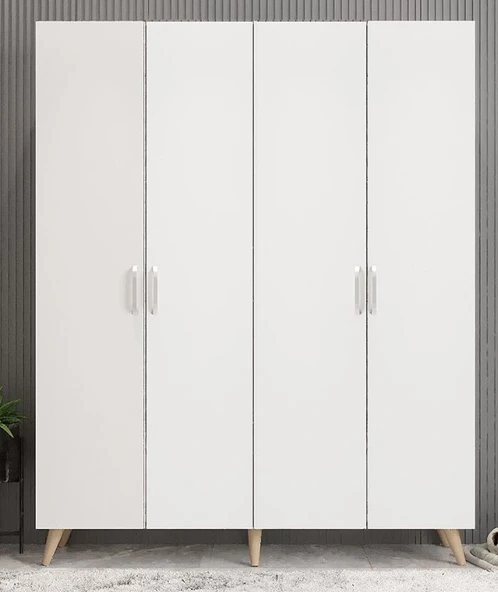 Zerka concept Sedef Portmanto Vestiyer Meşe Beyaz-160 cm ürün görseli 1