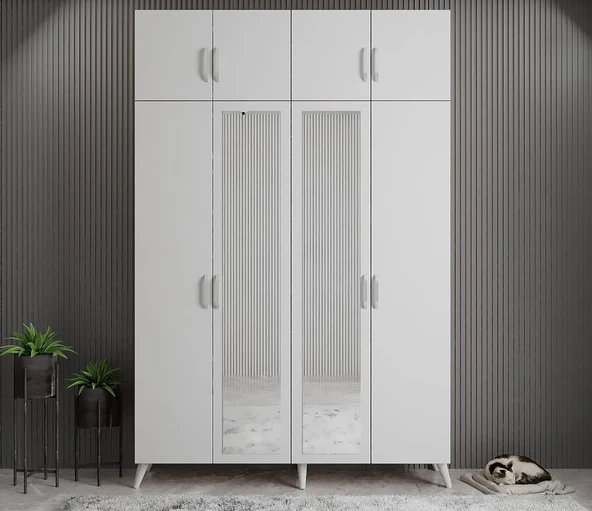 Zerka concept Açelya Portmanto Vestiyer Beyaz  M8 140 cm ürün görseli 1