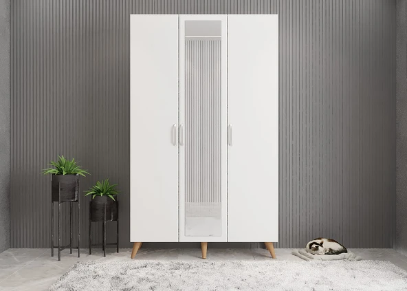 Zerka concept Açelya Portmanto Vestiyer Çam Beyaz - M4 105cm Montaj Dahil ürün görseli 1