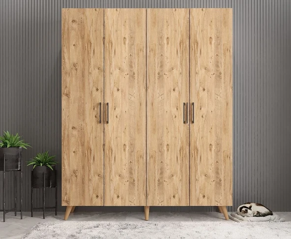 Zerka concept Duke 4 Kapaklı Ayakkabılık Çam 160 Cm M2 ürün görseli 1