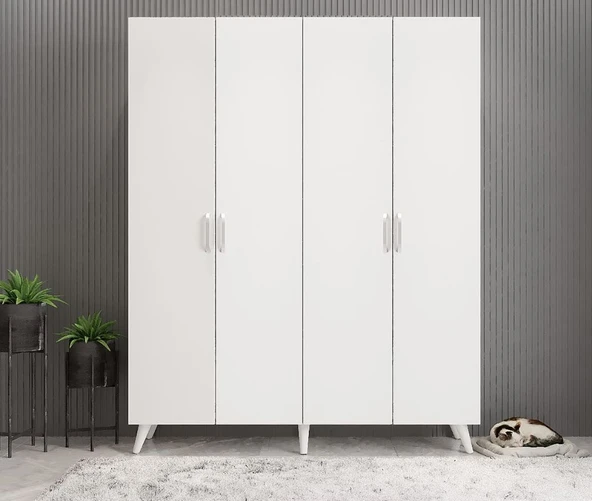 Zerka concept Duke 4 Kapaklı Ayakkabılık Beyaz 140 Cm M2 ürün görseli 1