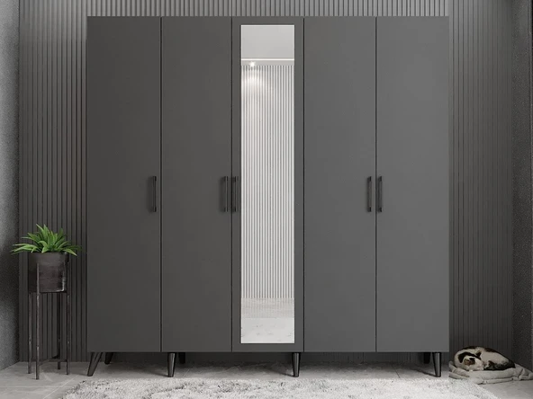 Zerka concept Açelya Portmanto Vestiyer Füme - Montaj Dahil 225cm M12 ürün görseli 1