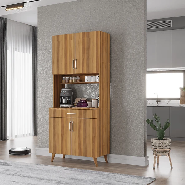 Zerka concept Loysen Kahve Köşesi Çok Amaçlı Dolap Kiler Mutfak Dolabı Ceviz Ceviz ürün görseli 1