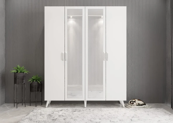 Zerka concept Açelya Portmanto Vestiyer Ayakkabılık Beyaz - Ücretsiz Kurulum M2 180 CM ürün görseli 1