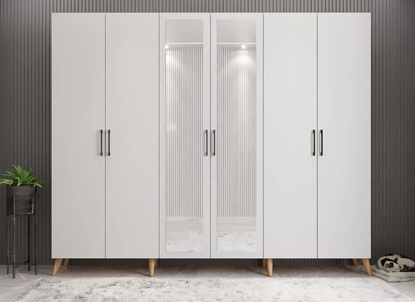 Zerka concept Açelya Portmanto Vestiyer Çam Beyaz 270 cmM6 ürün görseli 1