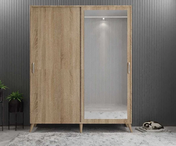 Zerka concept İmaj Sürgülü Portmanto Vestiyer Meşe 120cm Montaj Dahil ürün görseli 1