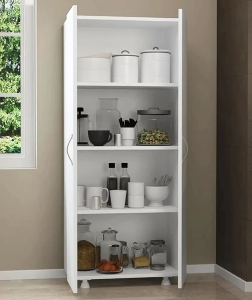 Zerka concept Nehir Tamamı MDF Çok Amaçlı 4 Bölmeli Mutfak Banyo Dolap Kitaplık ürün görseli 1