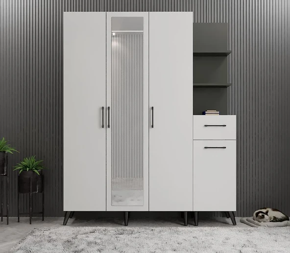 Zerka concept Açelya Portmanto Vestiyer Ayakkabılık Fb - M3 Montaj Dahil 180 Cm ürün görseli 1