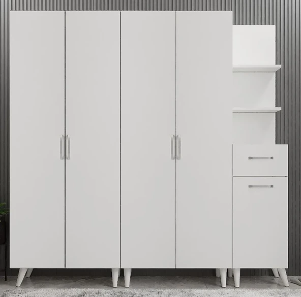 Zerka concept Begonya Portmanto Vestiyer  Beyaz -225 cm ürün görseli 1