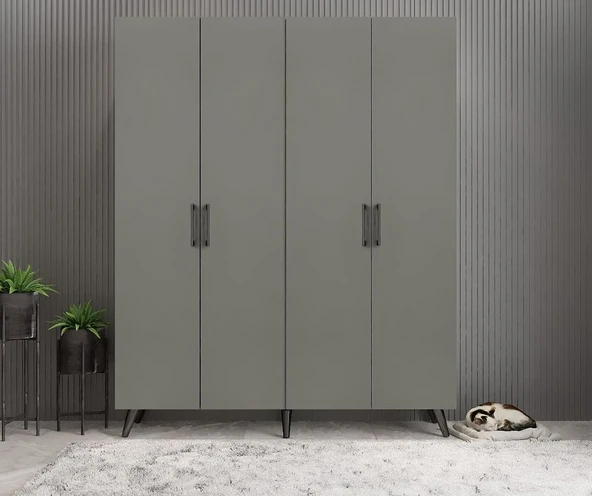 Zerka concept Duke 4 Kapaklı Ayakkabılık Füme 140 Cm M2 ürün görseli 1
