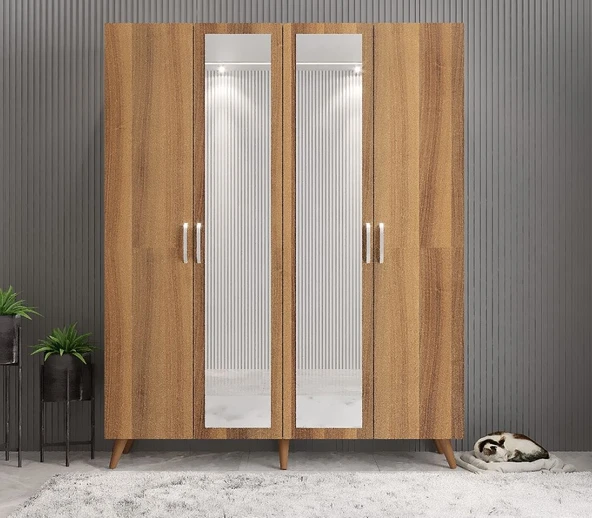 Zerka concept Açelya Portmanto Vestiyer Ayakkabılık Ceviz -montaj Dahil M2 140 ürün görseli 1
