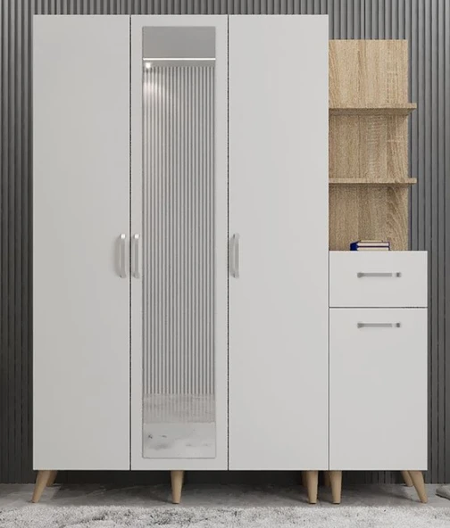 Zerka concept Açelya Portmanto Vestiyer Ayakkabılık Mb-180cm Montaj Dahil M3 ürün görseli 1