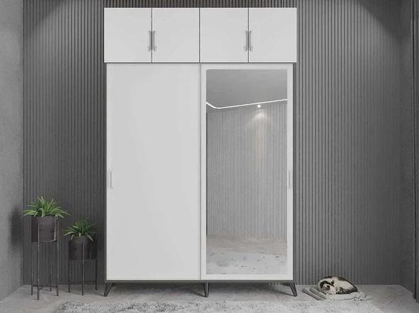 Zerka concept Panama Sürgülü Yüklüklü Portmanto Vestiyer Ayakkabılık Fb 140cm ürün görseli 1