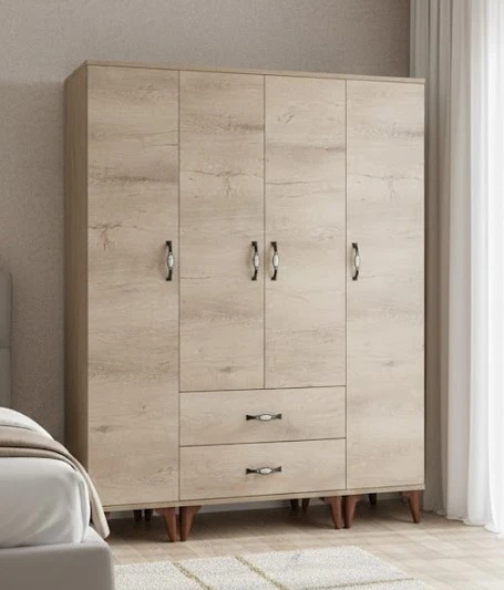 Zerka concept Zerkaconcept Koru 4 Kapaklı Dolap Gardırop Meşe - M1 Meşe ürün görseli 1