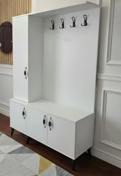 Zerka concept Duo 3 Kapaklı Portmanto Vestiyer Ayakkabılık Dolap Byz - M2 Beyaz ürün görseli 1