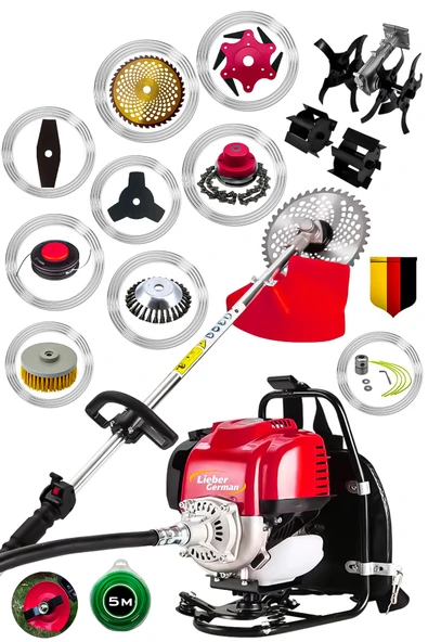 Lieber German Benzinli Sırt Tipi 13 Pcs Setli Ot Çalı Çim Biçme Tırpanı Tırpan Makinesi ürün görseli 1