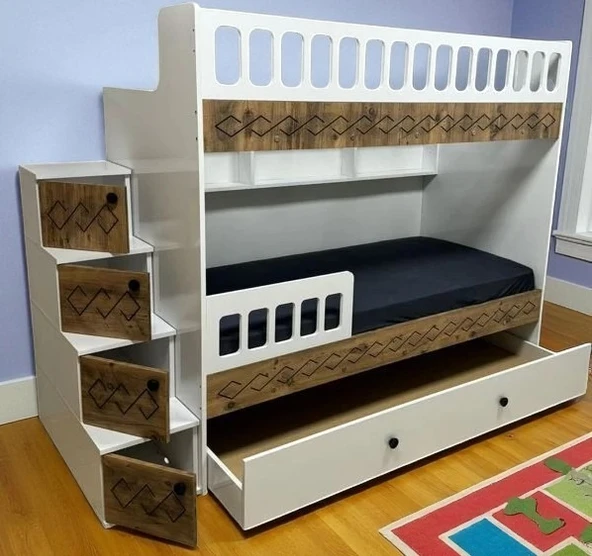 Zerka concept Pretty Mdf Çelik Profilli Yavrulu Ranza Cb M2 - Resim 2