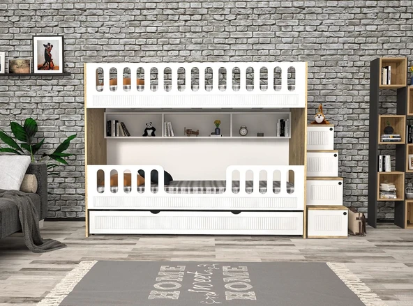 Zerka concept Hazar Yarı Mdf Membran Kaplama Yavrulu Ranza M2 ürün görseli 1