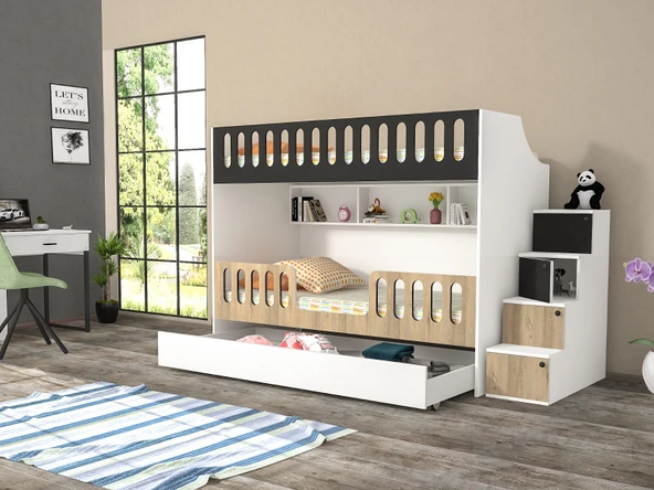 Zerka concept Astana Mdf Yavrulu Seyyar Merdivenli Ranza Abm 1 ürün görseli 1