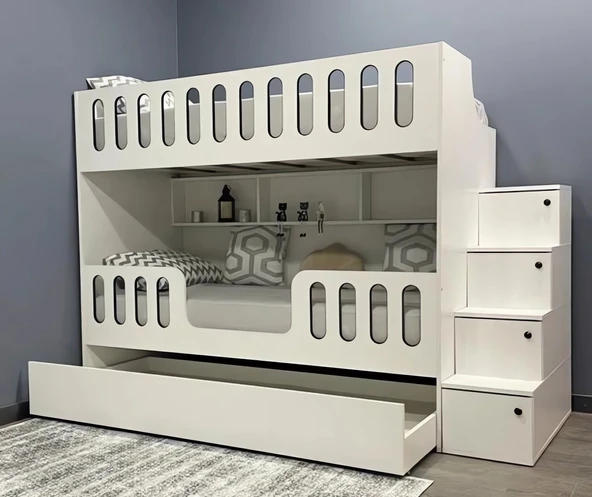 Zerka concept Astana %100 Mdf Yavrulu Seyyar Merdivenli Ranza B2 ürün görseli 1