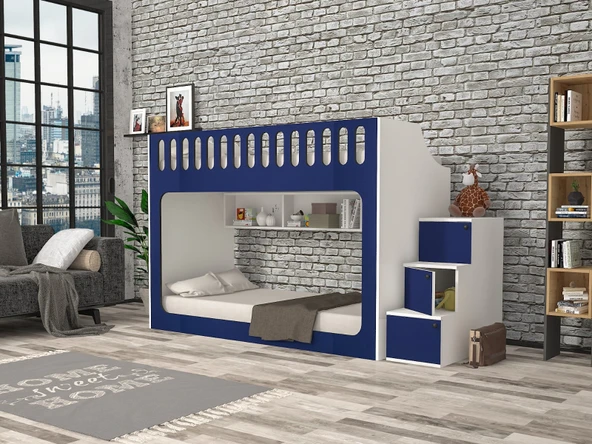 Zerka concept İnci Seyyar Merdivenli İkili Ranza Lb M2 ürün görseli 1