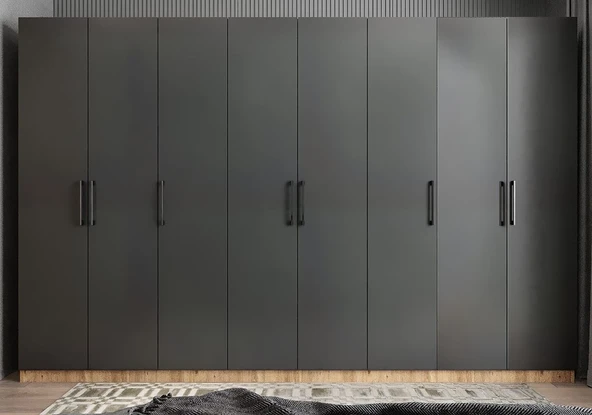Zerka concept Solo 8 Kapaklı Dolap Gardırop Çam Füme ürün görseli 1