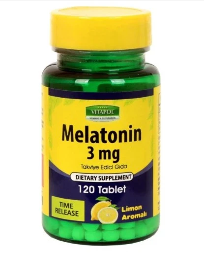 Vitapol Melatonin Time Release 3 Mg 120 Tablet Yavaş Salınımlı Limon Aromalı ürün görseli 1