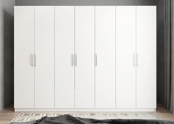 Zerka concept Melisa 7 Kapaklı Dolap Gardırop Beyaz - Ücretsiz Kurulum ürün görseli 1