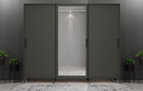 Zerka concept Beyzade Sürgülü Portmanto Vestiyer Füme - 180 CM ürün görseli 1