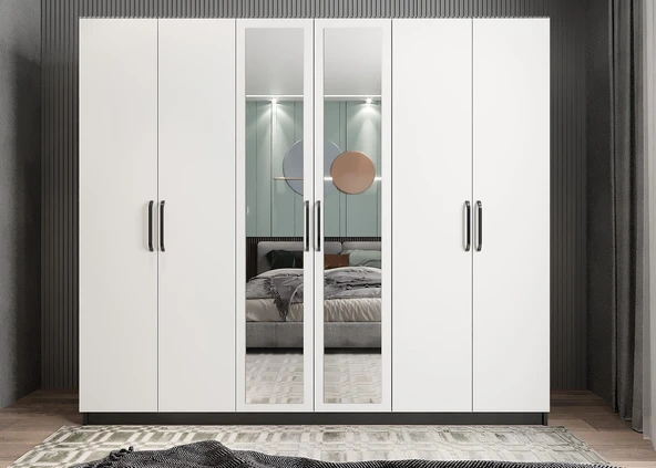 Zerka concept Kayra 6 Kapaklı Gardırop Dolap FB ürün görseli 1