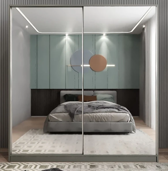Zerka concept Bodrum Sürgü Kapaklı Dolap Gardırop Füme ürün görseli 1