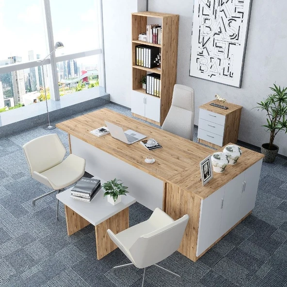 Zerka concept Bubble 5'li Ofis Takımı  Model 5 Çam Beyaz ürün görseli 1