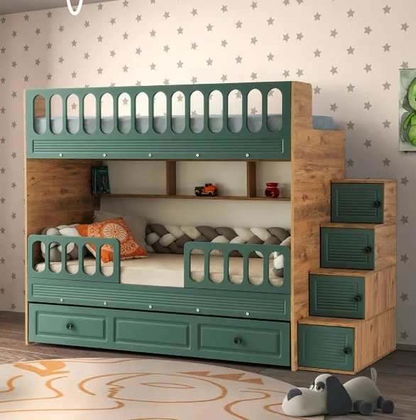 Zerka concept Aras Mdf Çelik Profilli Yavrulu Ranza Yc M2 ürün görseli 1