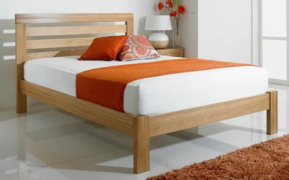 Zerka concept Eva İthal Çam Masif Ahşap Başlıklı Karyola 150x200 150 x 200 ürün görseli 1