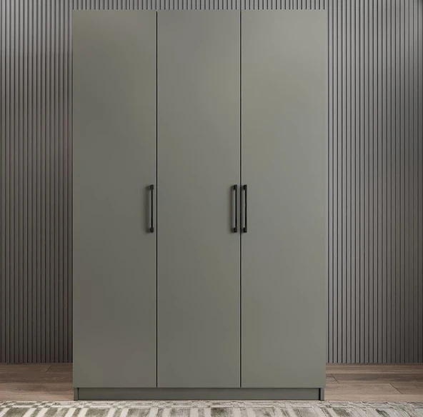 Zerka concept Moma 3 Kapaklı Çekmeceli Gardırop Dolap Füme ürün görseli 1