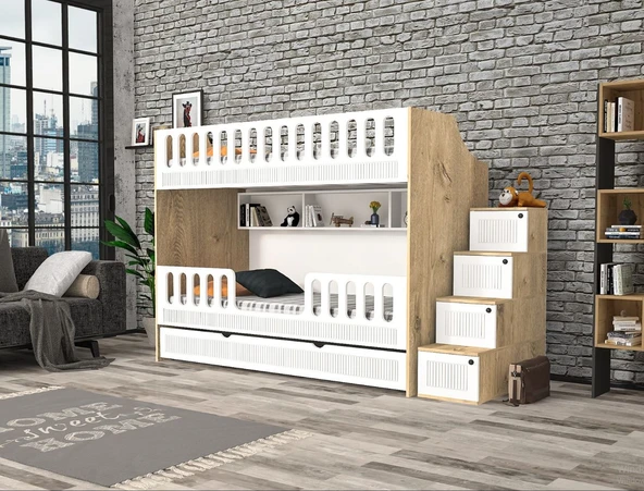Zerka concept Fırat Tamamı Mdf Membran Kaplama Yavrulu Ranza Bm M2 ürün görseli 1