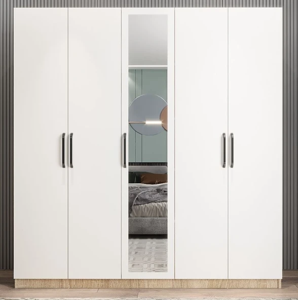 Zerka concept Kristal 5 Kapaklı Dolap Gardırop MB ürün görseli 1