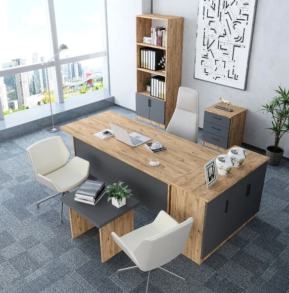 Zerka concept Bubble 5'li Ofis Takımı  Model 5 Çam Füme ürün görseli 1
