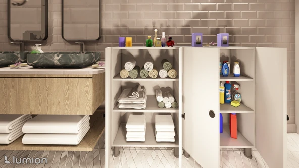 Zerka concept Olimpos Çok Amaçlı Mutfak Banyo Ayakkabılık Dolabı 137 Cm Çok Renkli ürün görseli 1