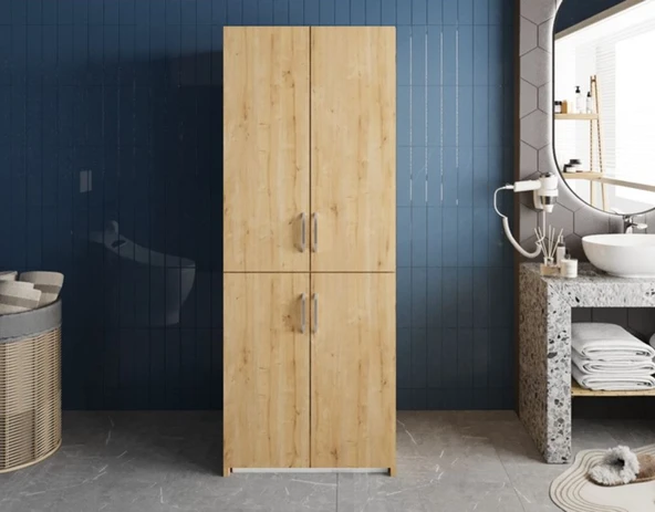 Zerka concept Bohem Çamaşır Ve Kurutma Makinesi Dolabı Banyo Dolabı Meşe Meşe ürün görseli 1