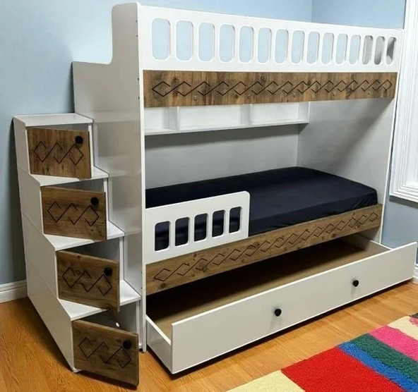 Zerka concept Pretty Mdf Çelik Profilli Yavrulu Ranza Cb M1 ürün görseli 1