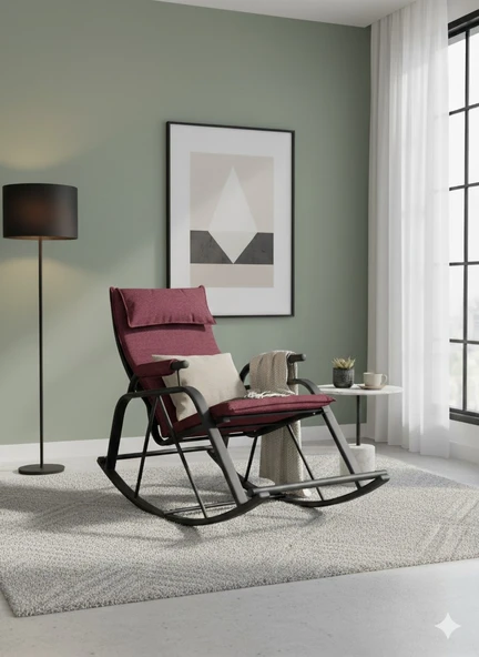 Zerka concept Nil Sallanan Sandalye Koltuk Tv Koltuğu Bordo ürün görseli 1